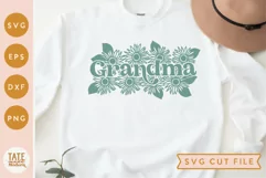 Grandma boho sunflower SVG cut file - floral Mother's Day Product Image 1