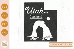 Utah state SVG cut file - Vintage USA state SVG Product Image 1