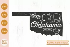 Oklahoma state SVG cut file - Vintage USA state SVG Product Image 1