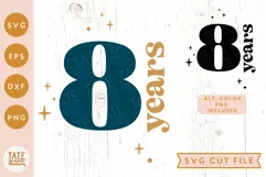 8 years SVG cut file - retro 8th birthday shirt svg Product Image 1