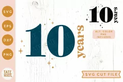 10 years SVG cut file - retro 10th birthday shirt svg Product Image 1
