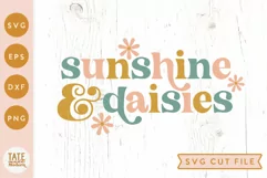 Sunshine & daisies SVG cut file - Retro summer daisy svg Product Image 1
