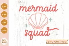 Mermaid squad SVG cut file, Retro girl summer svg Product Image 1