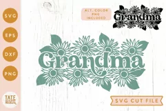 Grandma boho sunflower SVG cut file - floral Mother's Day Product Image 3
