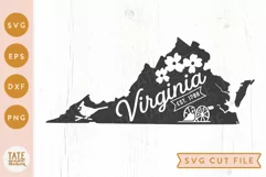 Virginia state SVG cut file - Vintage USA state SVG Product Image 1
