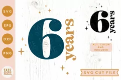 6 years SVG cut file - retro 6th birthday shirt svg Product Image 1