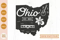 Ohio state SVG cut file - Vintage USA state SVG Product Image 1