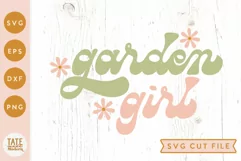 garden girl SVG cut file - Retro boho spring garden svg Product Image 1