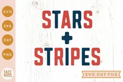 Stars and Stripes SVG cut file - Minimal retro 4th of July Product Image 1