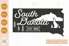 South Dakota state SVG cut file - Vintage USA state SVG Product Image 1