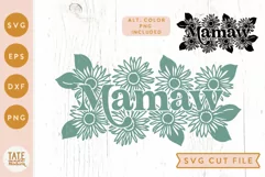 Mamaw boho sunflower SVG cut file - floral Mother's Day Product Image 1