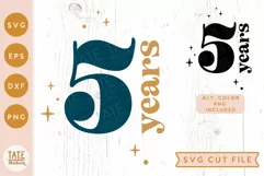 5 years SVG cut file - retro 5th birthday shirt svg Product Image 1