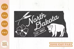 North Dakota state SVG cut file - Vintage USA state SVG Product Image 1