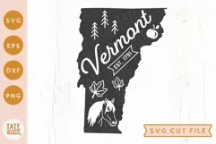 Vermont state SVG cut file - Vintage USA state SVG Product Image 1