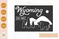 Wyoming state SVG cut file - Vintage USA state SVG Product Image 1