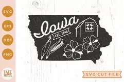 Iowa state SVG cut file - Vintage USA state SVG Product Image 1