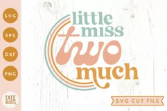 Little miss two much SVG cut file - retro girl 2nd birthday Product Image 1