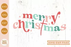 Merry Christmas SVG cut file - Retro Christian Christmas svg Product Image 1