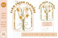 Farm fresh flowers PNG for sublimation - Retro spring png Product Image 1