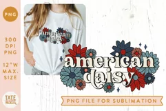 Retro American Daisy PNG for sublimation - Retro July 4th Product Image 1