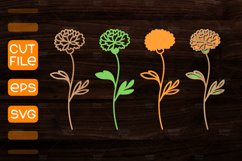 3D Layered Marigold Flower Laser Cut I Laser Cut Gift Product Image 1