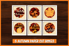 6 Hello Autumn Shadow box, Autumn Paper cut Product Image 1