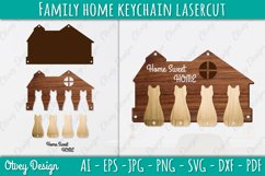 Family Keychain SVG Home Key Holder Laser Cut Product Image 1