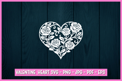 Paper Cut Floral Heart , Paper Cut Heart SVG Product Image 1