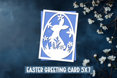 Happy Easter paper cut greeting card 5x7 I Cameo Cricut Product Image 1