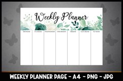 Weekly Planner Planner A4 , Watercolour Flowers, Printable Product Image 1