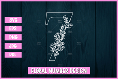 Floral Numbers 0-9 SVG Outline Design Product Image 8
