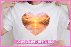 Heart Shaped Beach Watercolor Clipart I Valentine Watercolor Product Image 1