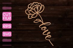 Peony Flower Laser Cut I Laser Cut Gift Product Image 1