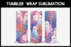3D Halloween Cute Ghosts Tumbler Sublimation | 3D Tumbler Product Image 1