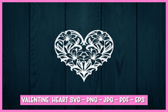 Paper Cut Floral Heart , Paper Cut Heart SVG Product Image 1