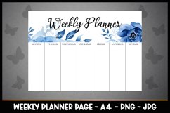 Weekly Planner Planner A4 , Watercolour Flowers, Printable Product Image 1
