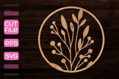 Round Sign with Flowers SVG,Wood cut round sign SVG Product Image 1