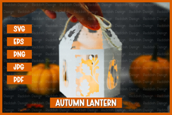 6 Autumn lantern SVG I Fall candle Paper cut SVG Product Image 5