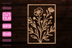 30 Frames with Flowers SVG,Wood cut frame template Product Image 8