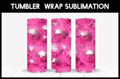 Pink Disco Balls Tumbler Sublimation | Seamlees Tumbler Wrap Product Image 1