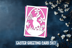 Happy Easter paper cut greeting card 5x7 I Cameo Cricut Product Image 1