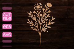 Bouquet of Flowers Laser Cut I Laser Cut SVG Product Image 1