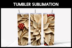 9 3D Christmas Tumbler Sublimation |3D Flowers Tumbler Wrap Product Image 8