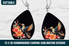 35 x 3D Hummingbird Earrings Sublimations, 3D Bird Earrings Product Image 4