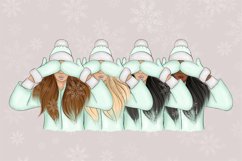 Winter clipart, Christmas girls fashion illustration Product Image 2