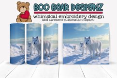 Artic Wolf in the Tundra Sublimation tumbler wrap bundle. Product Image 1