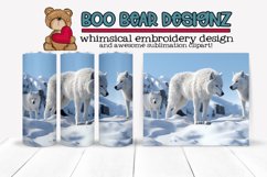 Artic Wolf in the Tundra Sublimation tumbler wrap bundle. Product Image 3