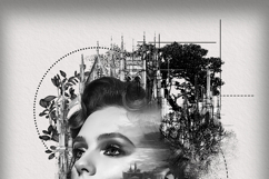 Artistic Double Exposure Portrait Line Sketch Illustration Product Image 6