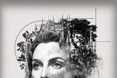 Artistic Double Exposure Portrait Line Sketch Illustration Product Image 8