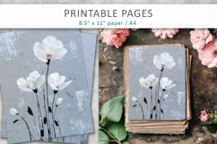 painted floral pages, textured floral art Product Image 3